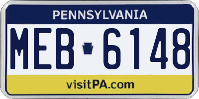 PA license plate MEB6148