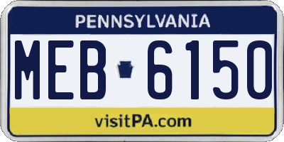 PA license plate MEB6150