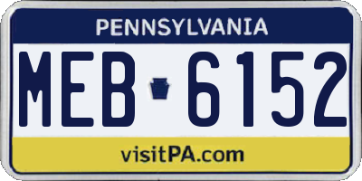 PA license plate MEB6152