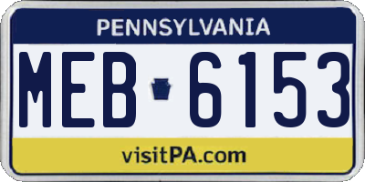 PA license plate MEB6153