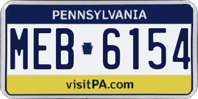 PA license plate MEB6154