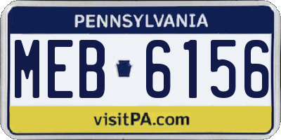 PA license plate MEB6156