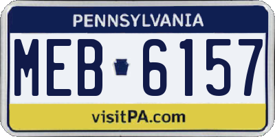 PA license plate MEB6157