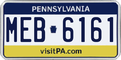 PA license plate MEB6161