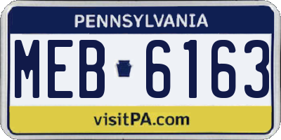 PA license plate MEB6163