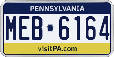 PA license plate MEB6164