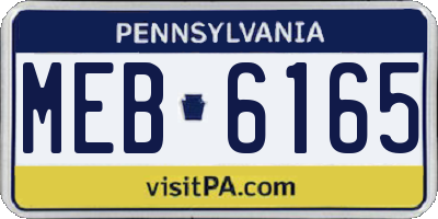 PA license plate MEB6165