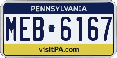 PA license plate MEB6167