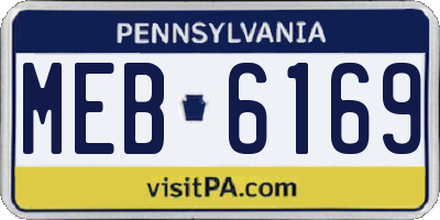 PA license plate MEB6169