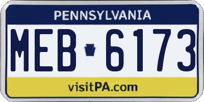 PA license plate MEB6173