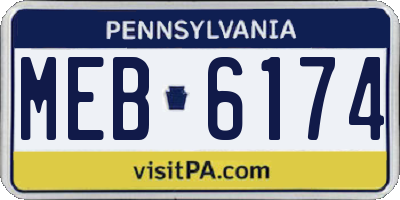 PA license plate MEB6174