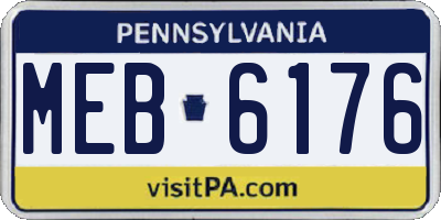 PA license plate MEB6176