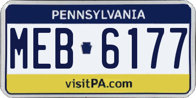 PA license plate MEB6177