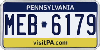 PA license plate MEB6179