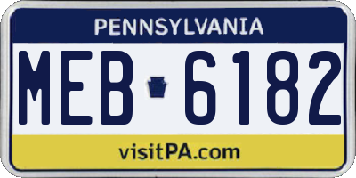 PA license plate MEB6182