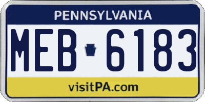 PA license plate MEB6183