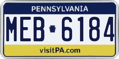 PA license plate MEB6184