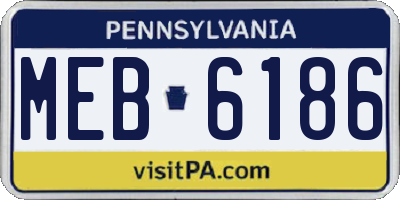 PA license plate MEB6186