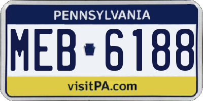 PA license plate MEB6188