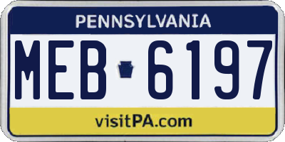 PA license plate MEB6197
