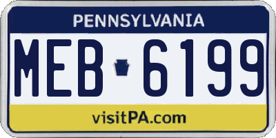 PA license plate MEB6199