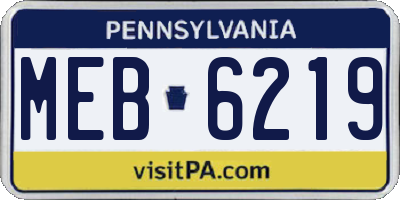 PA license plate MEB6219