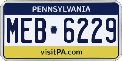PA license plate MEB6229
