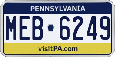 PA license plate MEB6249