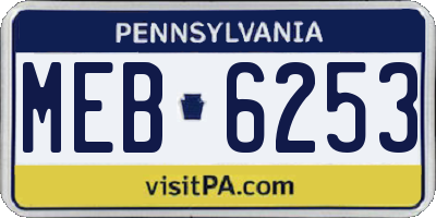 PA license plate MEB6253