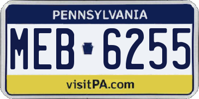 PA license plate MEB6255