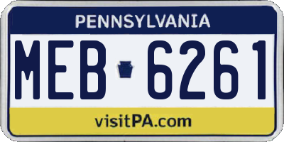 PA license plate MEB6261