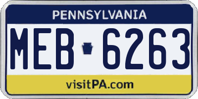 PA license plate MEB6263