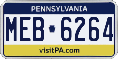 PA license plate MEB6264