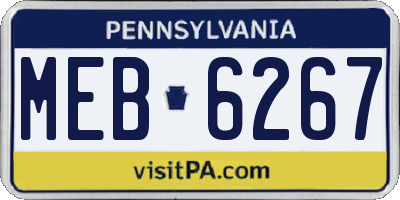 PA license plate MEB6267