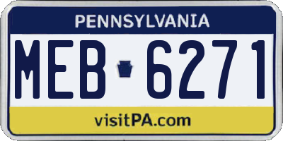 PA license plate MEB6271