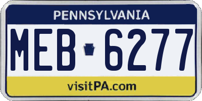 PA license plate MEB6277