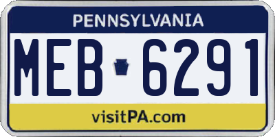 PA license plate MEB6291