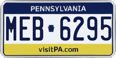 PA license plate MEB6295