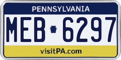 PA license plate MEB6297