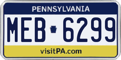 PA license plate MEB6299