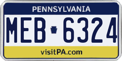 PA license plate MEB6324