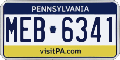 PA license plate MEB6341
