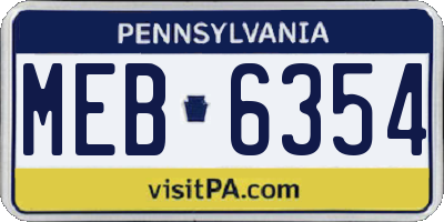 PA license plate MEB6354