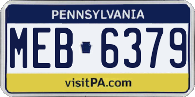 PA license plate MEB6379