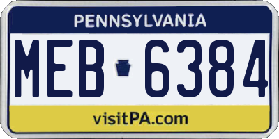 PA license plate MEB6384