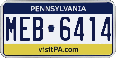 PA license plate MEB6414