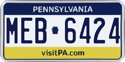 PA license plate MEB6424