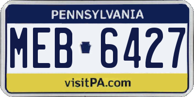 PA license plate MEB6427