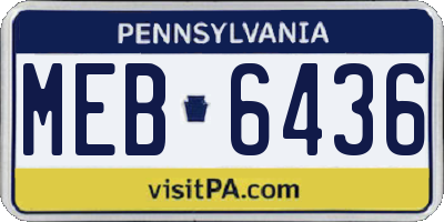 PA license plate MEB6436