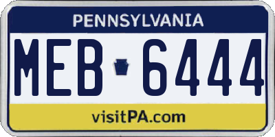 PA license plate MEB6444